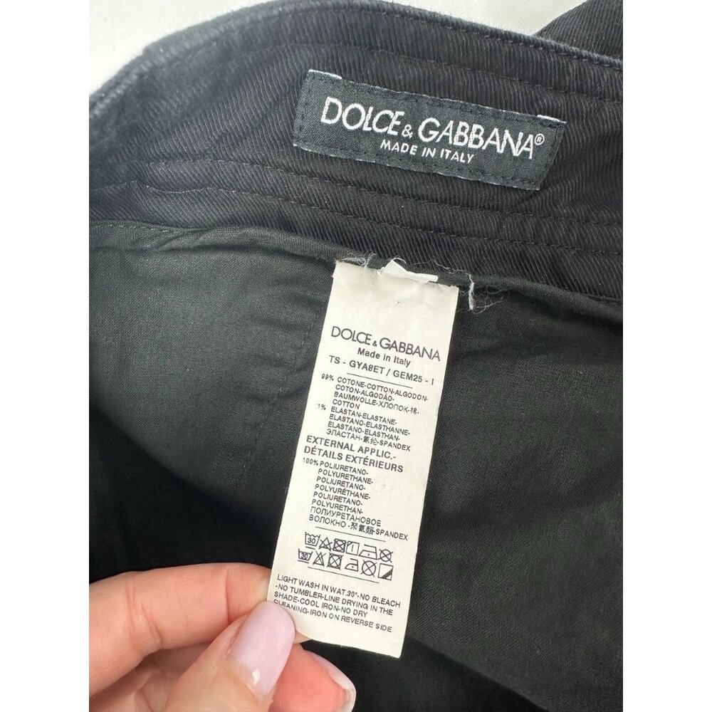 DOLCE & GABBANA Cropped Logo-print Twill Cargo Pants Size 54 $1229 - Picture 6 of 16